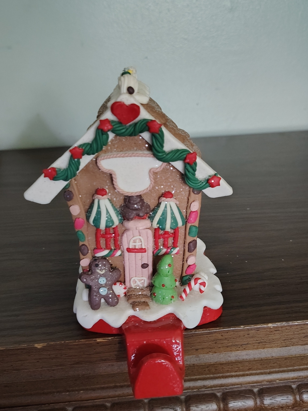 Holiday Gingerbread House Stocking Holder - Decorative Christmas Hook